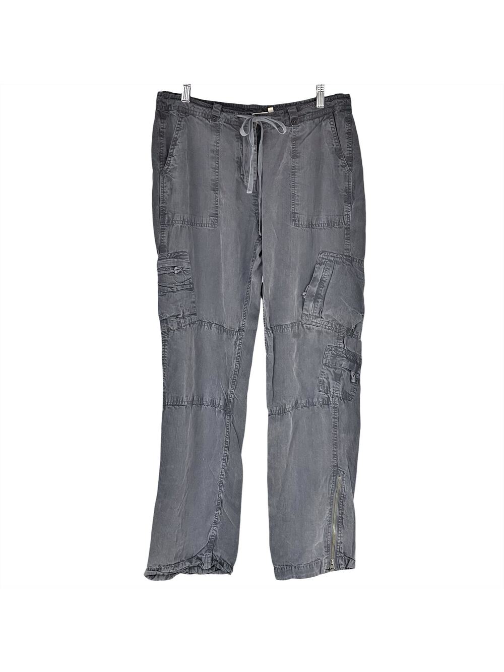 SUNDANCE Evenfall Cargo Pants 100% Tencel Lyocell Draped Lightweight Gray Size 8 - Picture 2 of 11